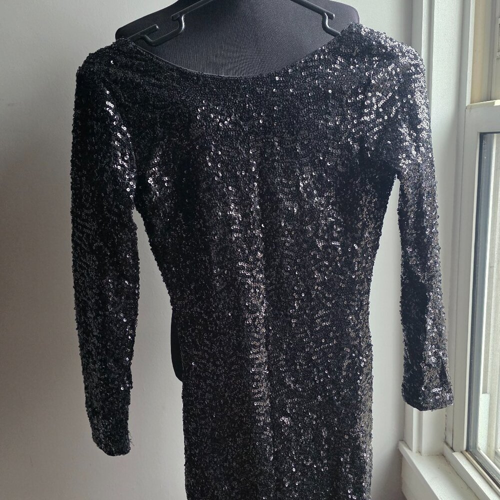 Black sequin party dress